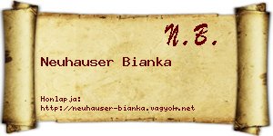 Neuhauser Bianka névjegykártya
